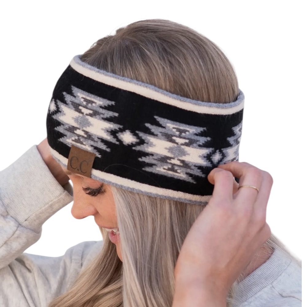 C.C Geometric Black and Cream Headband
